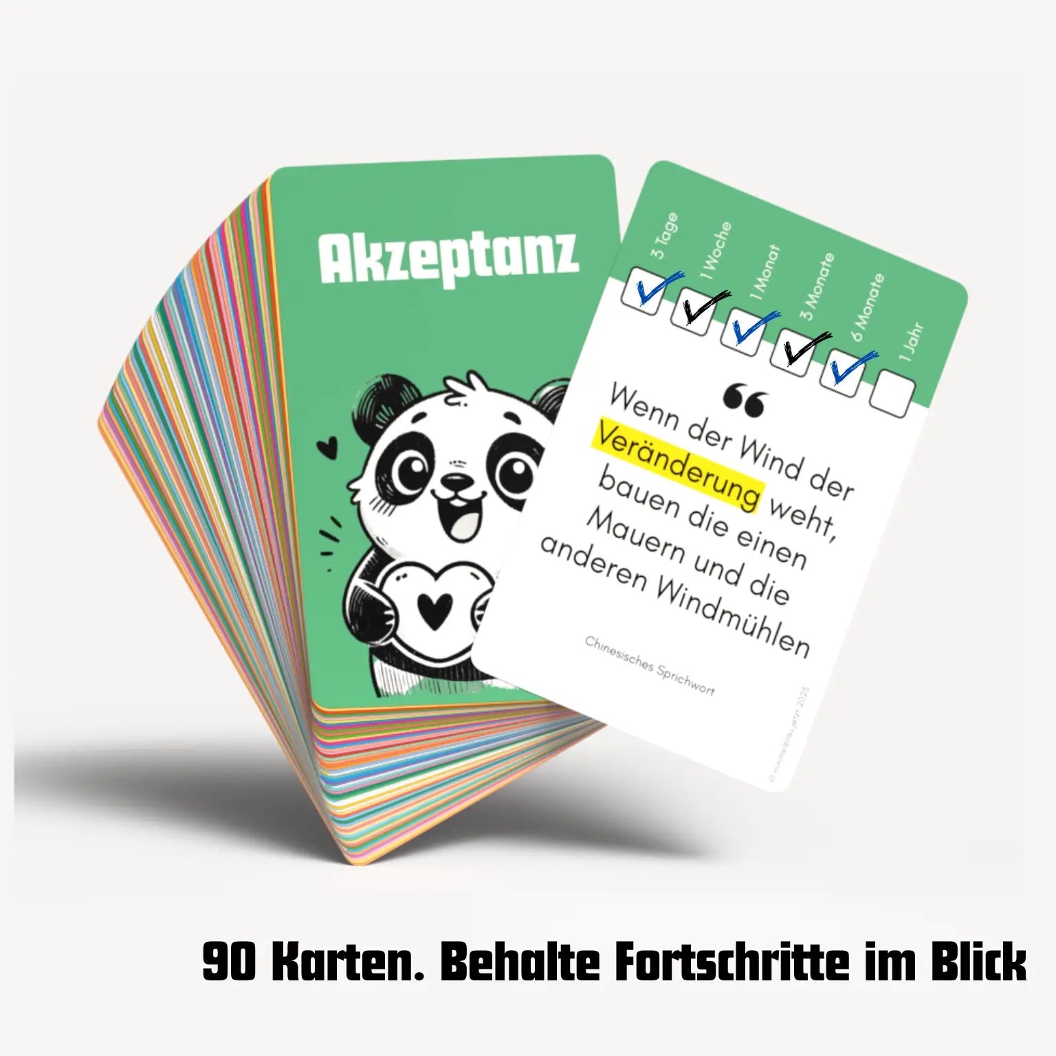 2 Stück: 5 Werte ins Glück - 90 Karten für mehr Klarheit, Mut und Sinn im Leben